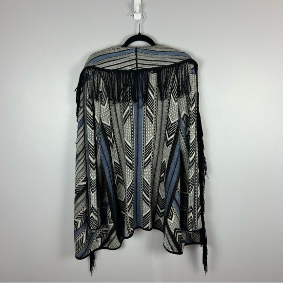 Nic+Zoe Multicoloured Striped Open Cardigan Long Sleeve with Fringe Size Large - Picture 8 of 9